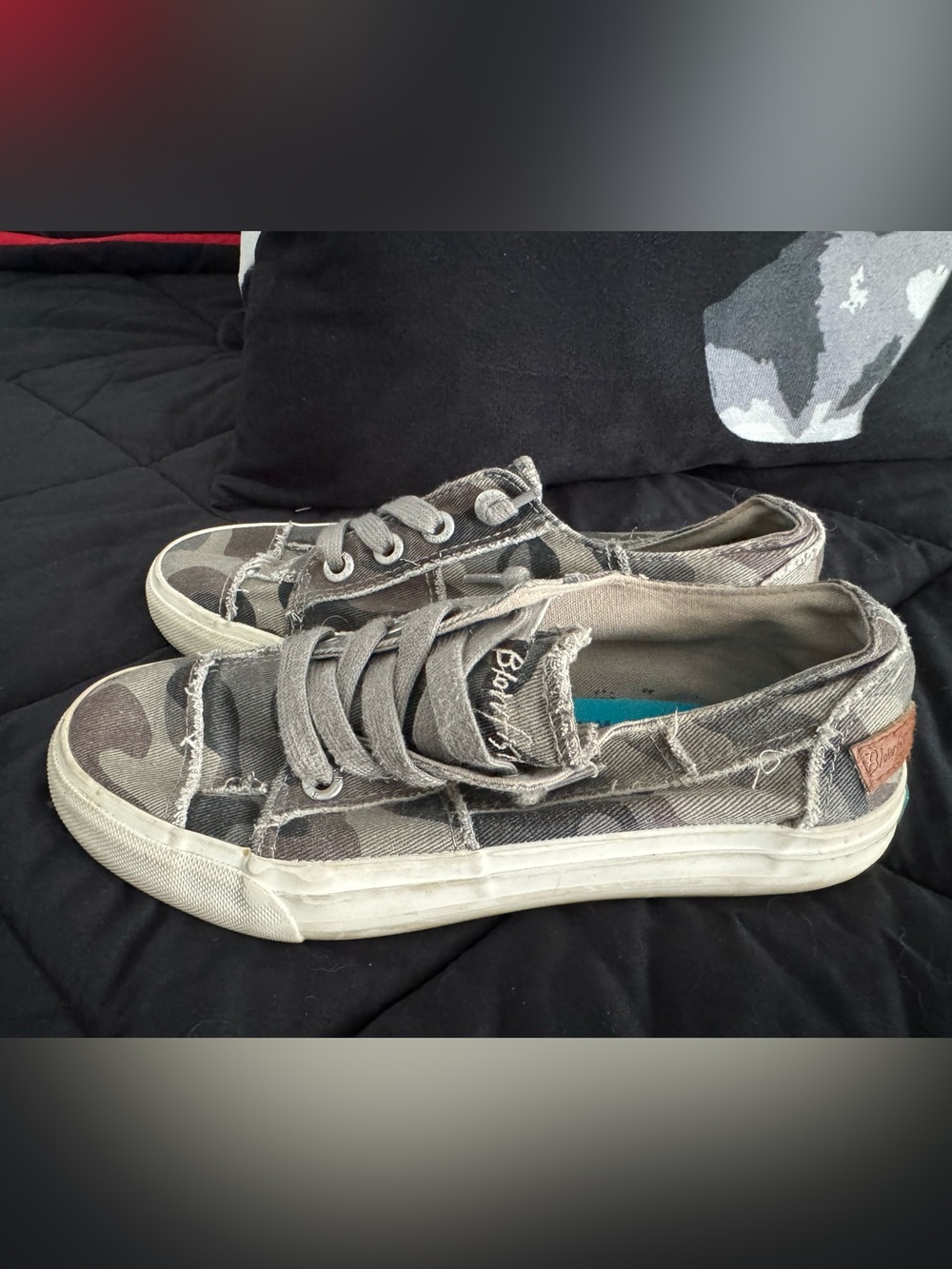 Blowfish Taupe Gray Distressed Camo Slip-On Sneaker